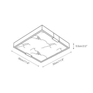 <span class=keywords><strong>Lucien</strong></span> Plafonnier Carré Albâtre Encastré avec Cadre Noir et Accents en Laiton Luminaire Moderne en Pierre pour <span class=keywords><strong>le</strong></span> Salon - Product Image 3