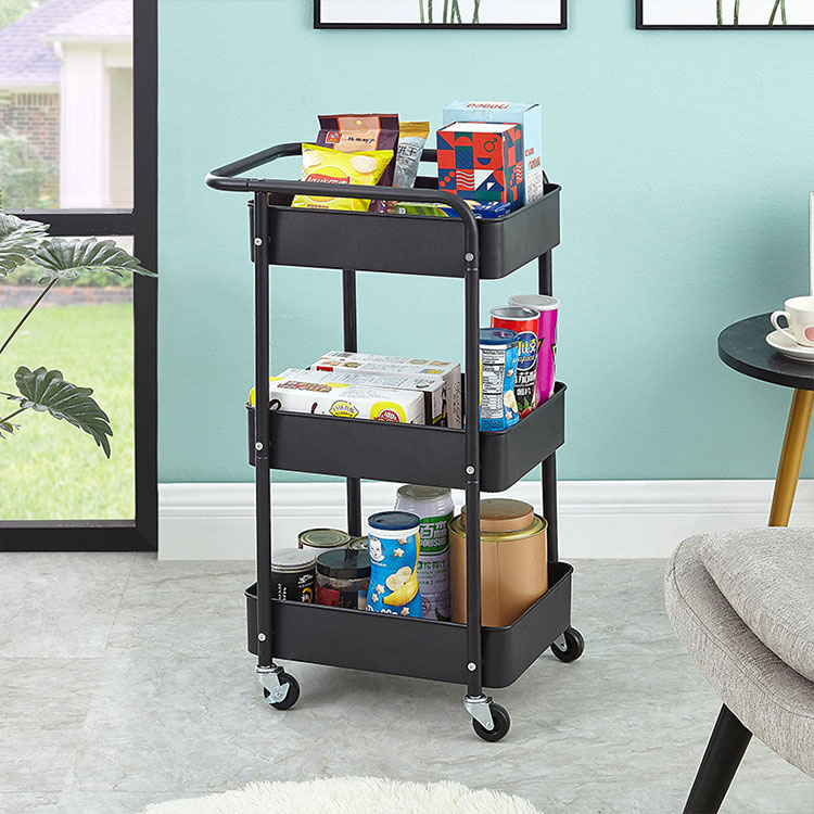 Bathroom Organizer Universal Wheel Metal Rolling Storage Cart For Kitchen