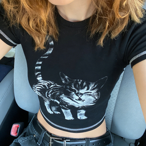 Camiseta de Mujer al por Mayor, Personalizada, Transpirable, Linda, de Verano, Corte Regular, con Estampado Digital, Estilo Dulce - Product Image 5