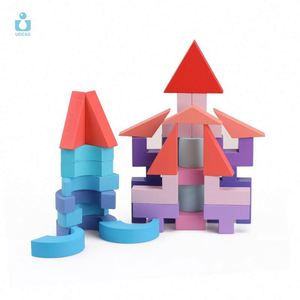 UDEAS 공장 어린이 나무 빌딩 블록 장난감 멋진 색상 나무 빌딩 블록 세트 장난감 - Product Image 3
