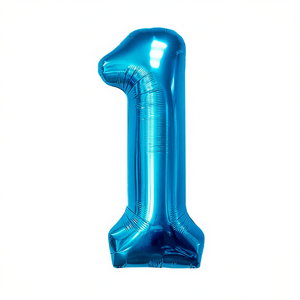 Party Love Number <b>Balloon</b> Blue 100cm Metallic Foil Birthday Party Kids <b>Decorations</b> - Product Image 2
