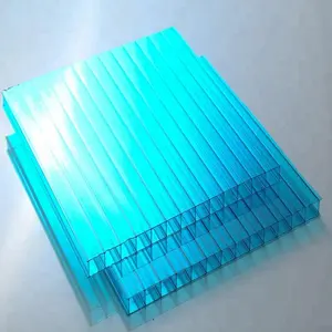 깨지지 않는 플라스틱 유리 온실 플라스틱 지붕 타일 중공 PC 패널 폴리 카보네이트 시트 4x8 이중 벽 6mm