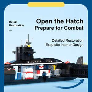 नई 094 परमाणु पनडुब्बी मॉडल बिल्डिंग ब्लॉक ने WW2 सैन्य शैक्षिक खिलौने मैक बनाने के लिए बनाया - Product Image 5