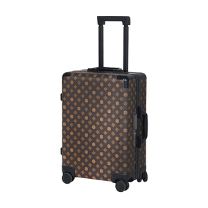 Maleta de Gran Capacidad con Ruedas Giratorias, Diseño Vintage a Cuadros, Material PU, para Mudanzas Internacionales, Viajes, Equipaje de Avión - Product Image 1