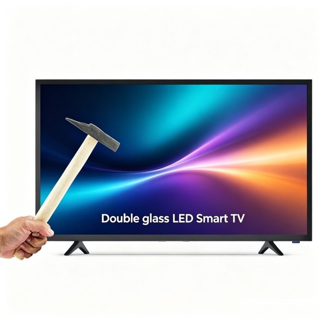 Double Glass LED Smart TV 32-100" 4K QLED for Ambient Mode Hotel Use Android 12