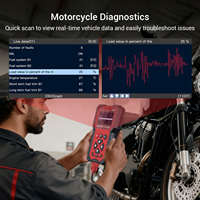 Escáner de Diagnóstico OBD2 TopDiag M201, Lector de Códigos de Error, Ajuste de Marcha Lenta CO, Probador de Batería, Herramienta de Escaneo de Datos en Tiempo Real para Motocicletas EFI