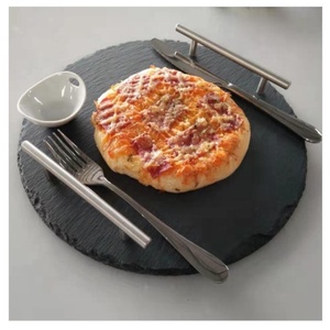 Plateau de service en ardoise noire avec poignée, Snacks carrés de cuisine - Product Image 2