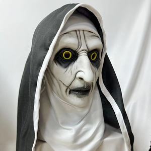 Nueva Máscara <span class=keywords><strong>de</strong></span> Monja <span class=keywords><strong>de</strong></span> <span class=keywords><strong>Terror</strong></span> <span class=keywords><strong>para</strong></span> Cosplay con Pañuelo <span class=keywords><strong>para</strong></span> <span class=keywords><strong>la</strong></span> Cabeza, Máscara <span class=keywords><strong>de</strong></span> Látex <span class=keywords><strong>para</strong></span> Disfraces, Máscara <span class=keywords><strong>de</strong></span> Monja Fantasma <span class=keywords><strong>para</strong></span> Halloween - Product Image 2
