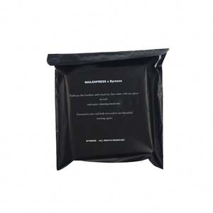 Fabricant chinois, sac d'expédition noir personnalisé avec impression, adhésif puissant, sac d'expédition mat noir avec logo blanc pour l'expédition express - Product Image 2
