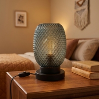 Lámpara de Mesa Nórdica para Dormitorio, Moderna, Decorativa, de Vidrio, para Sala de Estar, Dormitorio, Mesita de Noche