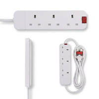 Multiprise conforme aux normes britanniques et africaines, avec un cordon d'extension de 3 mètres, adaptée pour une utilisation à domicile ou au bureau