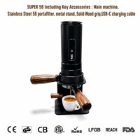 SUPER 58 Machine à expresso électrique portable rechargeable, 19 bars de pression, pour le camping, les voyages, la maison, le bureau