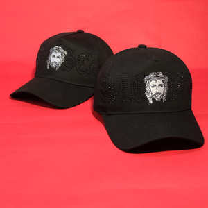 Casquette de baseball tendance de haute qualité à 5 panneaux en satin et daim, avec visière incurvée, logo brodé personnalisé, patchs visage humain et strass ajustables - Product Image 1