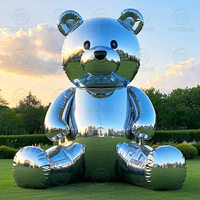 Énorme ours en peluche gonflable intérieur extérieur vacances cour fête jardin décoration géant rempli d'air Sculpture sauter modèle de dessin animé