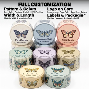 Cinta Adhesiva Decorativa Washi con Estampado CMYK, Perforada y con Bordes Troquelados Personalizados, Reposicionable para Diarios, Álbumes <span class=keywords><strong>de</strong></span> Recortes y Manualidades en Papel - Product Image 2