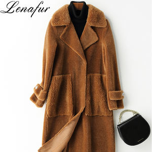 2019 di colore Puro Nuovo di Inverno di stile lungo della cinghia single-petto delle signore granulare faux <span class=keywords><strong>cappotto</strong></span> di <span class=keywords><strong>pelliccia</strong></span> di lana <span class=keywords><strong>cappotto</strong></span> di inverno delle donne - Product Image 1