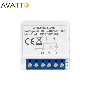 Avatto-minirelé de luz inteligente para pared, módulo Wifi inteligente, 4 entradas, con Alexa, Google Home, Control remoto por voz