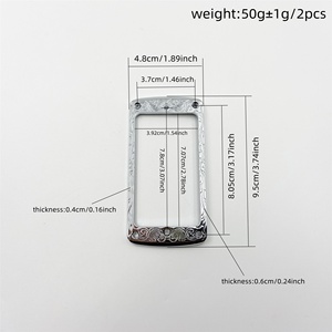 Lot de 2 supports de micro de guitare haut de gamme en alliage de zinc gravé, anneaux de montage incurvés pour humbucker, inclinés pour guitare électrique et <span class=keywords><strong>basse</strong></span> - Product Image 2