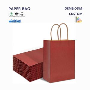 High Quality Classic <b>Biodegradable</b> Recyclable Kraft Paper Shopping Bag Hand Length Customizable for Promotional <b>Packaging</b> - Product Image 1