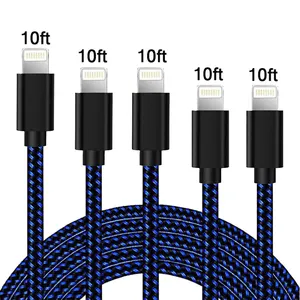 Miễn phí Vận Chuyển KAHEAUM Di Động Sạc Nhanh Phí USB Dây Điện Thoại cho Cáp OEM iPhone USB Sạc Cáp 10ft/3m