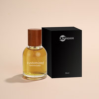 Flacons de parfum en verre de luxe personnalisés élégants pour femme, carrés, verts, polis, transparents, avec pompe pulvérisatrice, 30 ml, 50 ml, 100 ml, avec boîte