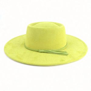 Custom Outdoor Wholesale Fashion Design Wide Brim Panama <b>Hat</b> Men Party Felt Suede Fedora <b>Hat</b> With <b>Band</b> - Product Image 6
