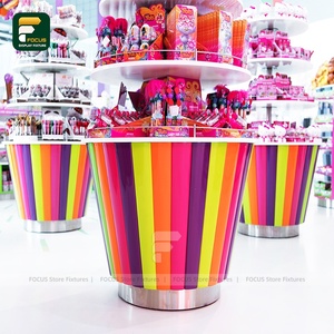 Accesorio de exhibición de tienda de dulces colorido, estante de pared de mostrador de isla personalizado, diseño de interiores al por menor, muebles de tienda de dulces - Product Image 6