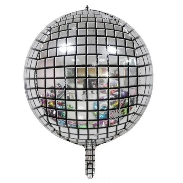 22 Zoll 4D Holo graphic Silver Laser Disco Ball Helium Ballon Großer aufblasbarer Aluminium folien ballon für Geburtstags feier