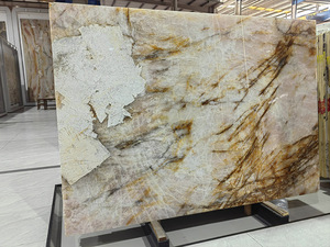 Brazil Đánh Bóng Mờ Vàng quartzit pha lê vàng quartzit slab cho trang trí nội thất - Product Image 3