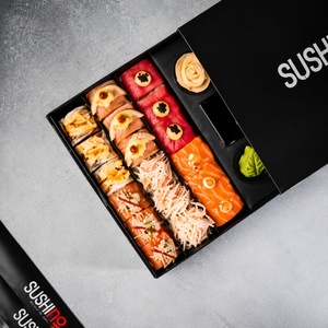 Caja de <span class=keywords><strong>Sushi</strong></span> de Lujo Personalizada al por Mayor con Separador y Ranura para Botella de Salsa, Caja de Papel para <span class=keywords><strong>Sushi</strong></span> Popular, Contenedor de Embalaje para Llevar - Product Image 3