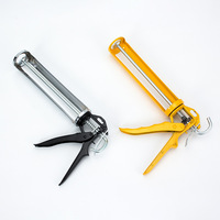Pistola de Pegamento para Vidrio de Doble Columna de Aleación de Aluminio Amarilla Manual, Herramienta de Pulverización por Extrusión, Duradera, Multiusos de 9 Pulgadas, Venta al por Mayor