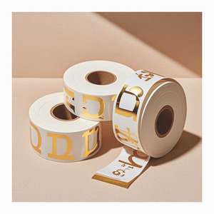 Lebel d'autocollant de logo de produit d'emballage cosmétique de feuille d'or de haute qualité - Product Image 1