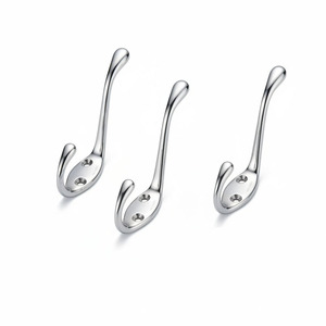 Offre Spéciale – Crochets Muraux Modernes en Alliage de Zinc Chromé, Design Flexible, Lot de 2, pour Accrocher les Vêtements dans le Placard et la Salle de Bain - Product Image 1