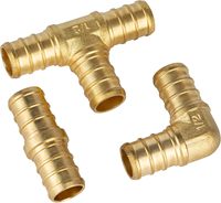 Raccords à barbillon PEX en laiton sans plomb NSF, 90° ° Coude, raccord, té, raccord de tuyauterie PEX pour la plomberie d'eau