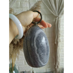 Tope de Puerta Ovalado JINXING HA05 de Mármol Gris Real, con Anillo Metálico, 9x14cm, Diseño Moderno y Tradicional - Product Image 6