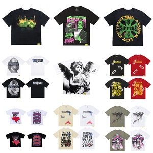 Maglietta Hip-Hop di Alta Qualità con Slogan in Inglese, Manica Corta, 100% Cotone Traspirante, Vestibilità Ampia, Stile West Coast - Product Image 2
