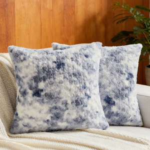 Nueva funda de almohada de terciopelo rosa, cojín de sofá de felpa teñido anudado para sala de estar, decoración textil para el hogar suave y cómoda. - Product Image 2