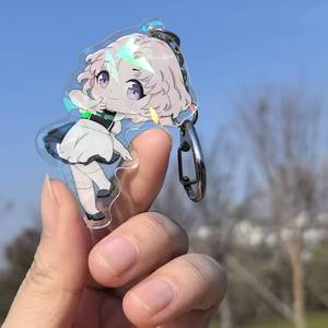 Doppelseitig <span class=keywords><strong>HD</strong></span> UV-Bedruckte Holographische Acryl-Schlüsselanhänger Niedliche Cartoon-Anime Gedenk-Haustier-Charakter Schlüsselanhänger - Product Image 2