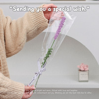 Vente directe d'usine, bouquet de lavande artificielle fait main au crochet, en bois, fleur éternelle personnalisée, cadeau