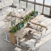Bureau électrique moderne commercial réglable en hauteur avec quatre tiroirs, idéal pour le bureau et la maison, gain de place