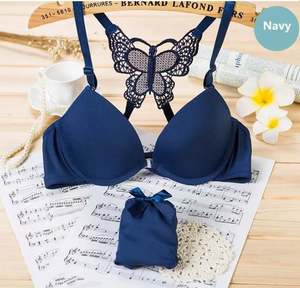 I-0126 New Design butterfly Sexy Lingerie Women 2 Pieces Lace <b>Bra</b> Set Lace Floral <b>Bra</b> and Panties Womens Sexy Underwear - Product Image 4