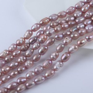 Perlas Naturales de Agua Dulce de Arroz Blanco de 18 cm y 5-6 mm, Cuentas Hechas a Mano para Collar, Accesorios de Joyería, en Existencia - Venta al por Mayor - Product Image 1