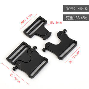 Boucle métallique réglable en alliage de zinc noir de 32mm, pour sac à dos, sac à bandoulière, bagages, accessoires pour cartable - Product Image 4