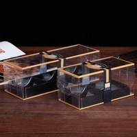 Conteneur à gâteau jetable DASHAN en plastique PET/RPET transparent, emballage blister rectangulaire personnalisable, qualité alimentaire, robuste