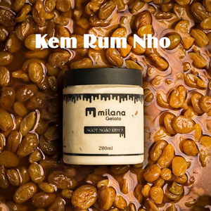 Gelato en gros, saveur rhum et raisin, pot de 280 ml, crème glacée, dessert glacé, ingrédients de qualité supérieure, usine du Vietnam, qualité italienne - Product Image 1