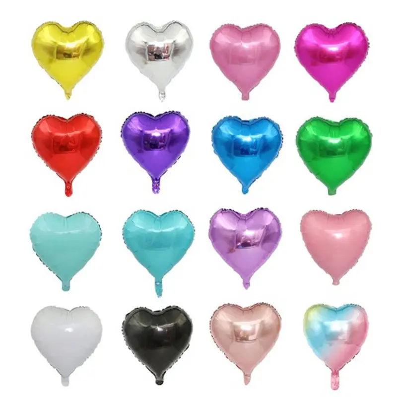 Globos de helio con forma de corazón para fiesta de cumpleaños, Globos de helio con corazón de aluminio rojo, oro rosa