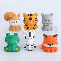 Décoration de gâteau en résine animaux de la jungle, lion, girafe, singe, éléphant, pour baby shower, premier anniversaire, cadeau mignon