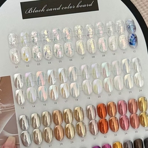 Ensemble de 48 poudres à ongles effet miroir brillant avec nuancier, teintes quatre saisons, vente en gros pour salons de manucure - Product Image 2