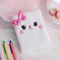 Cartoon Plüsch Notizbuch mit Genähtem Kawaii Flauschigem Einband Mini-Tagebuch für Kinder Niedliches Tier-Plüsch-Geschenk Großhandel