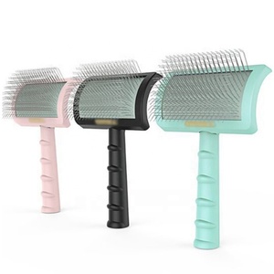 宠物美容别针刷木制工具无痛宠物去毛器猫猫不锈钢狗滑刷 - Product Image 1